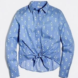 J. CREW In at Print Tie-Front Shirt